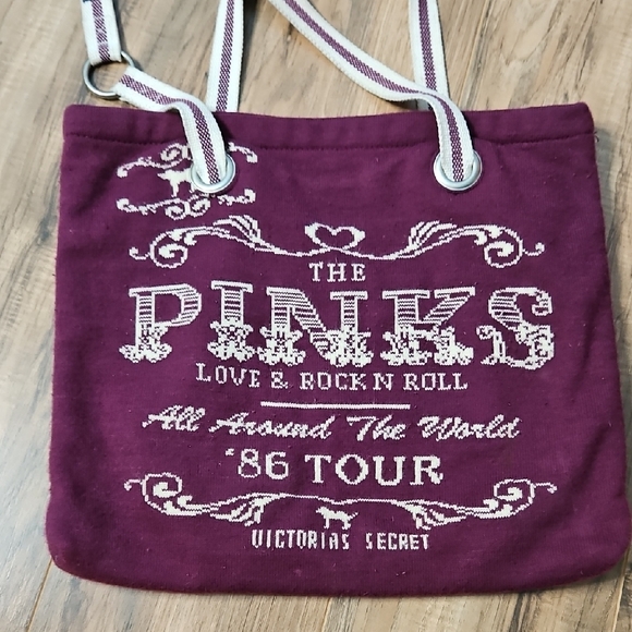 Vintage Victoria's Secret Pink Tote Bag - Purple Burgandy And Cream - Picture 2 of 15